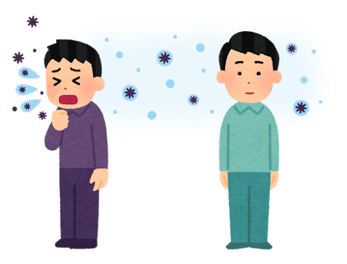 ウイルスは、咳やくしゃみで飛散して体外に飛び出し、ほかの生物の細胞に入ることで、感染が拡大する